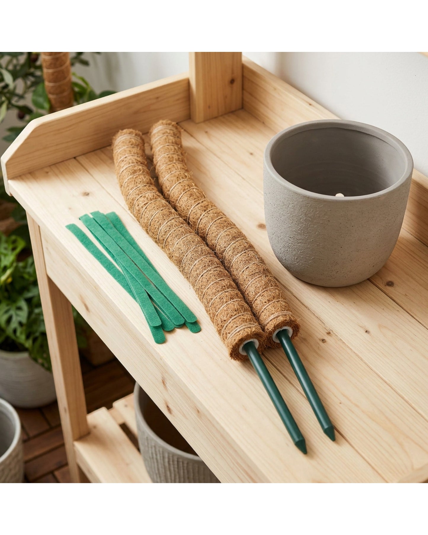 Kndwj Bendable Coir Moss Poles Two Piece Natural 24 Inch - Lifestyle view