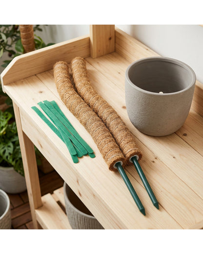 Kndwj Bendable Coir Moss Poles Two Piece Natural 24 Inch - Lifestyle view