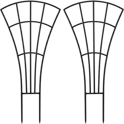 Kndwj Fan Grid Plant Trellises Two Piece Black 18 Inch - Product view